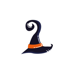 halloween witch hat isolated icon