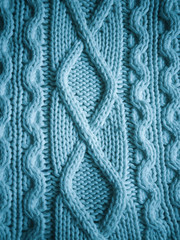 Knitting background texture wool knitted in hand various patterhs