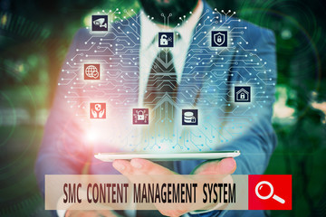 Conceptual hand writing showing Smc Content Management System. Concept meaning analysisgae creation...
