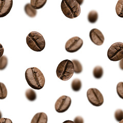Naklejki  Palone ziarna kawy bez szwu lub spadające
