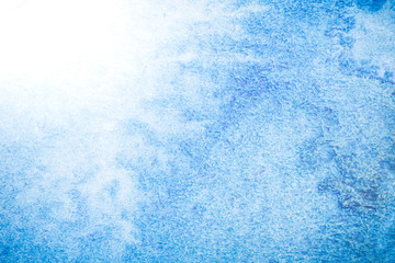 Abstract background image of sea with watercolor painted on white paper.