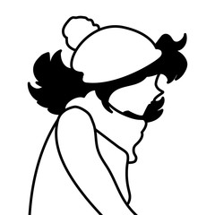 Isolated woman head vector design icon