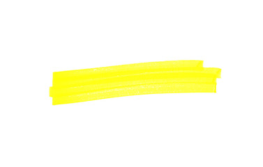 Gelbe Markierung gemalt mit einem Stift