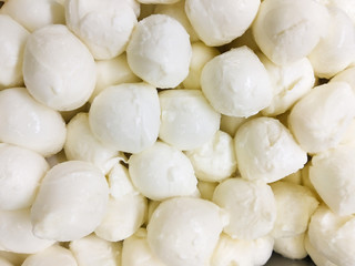 a large pile of boiled peeled fresh eggs