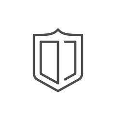 Shield line icon and security concept