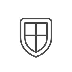 Shield line icon and security concept