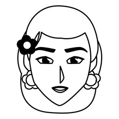 Isolated woman head vector design