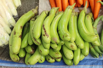Fresh eggplant green organic at street food