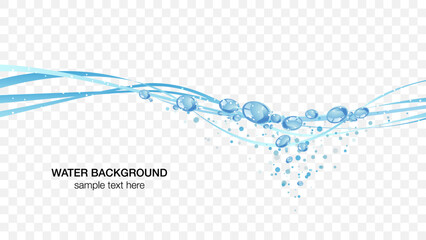 Water and bubbles water surface image, transparent background vector illustration wallpaper material