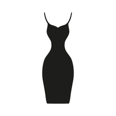 Woman black dress vector illustration
