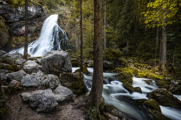 Majestic Gollinger Waterfall at Fall Season, Salzburg , Austria