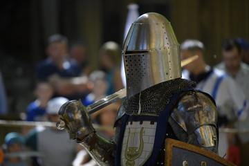 Fototapeta premium Knights are fighting on the battlefield during the festival 