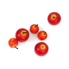Toys in the form of apples for Christmas isolated on white background