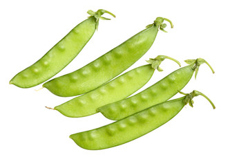 Snow peas isolated on white background