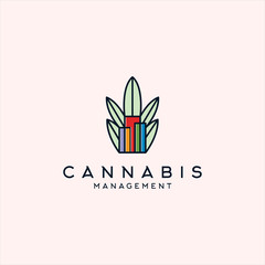 cannabis management icon logo design