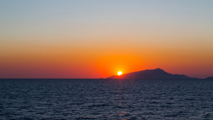 Sunset in Tyrrhenian Sea in the area of Capri, Italy