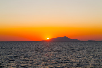 Naklejka na ściany i meble Sunset in Tyrrhenian Sea in the area of Capri, Italy