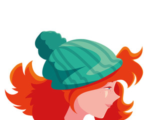 Isolated woman head vector design icon