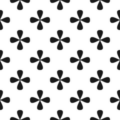 Seamless vintage pattern with geometric crosses. Black and white background.