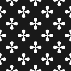 Seamless vintage pattern with geometric crosses. Black and white background.