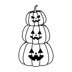 halloween pumpkins season isolated icons