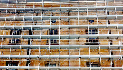 Scaffold on historical building