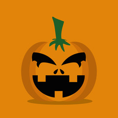 halloween pumpkin with face icon vector illustration design