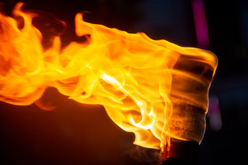 Torch with large flames burning