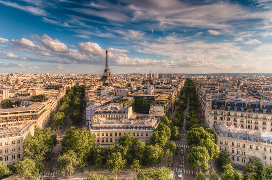 Skyline Of Paris From High Vantage Point