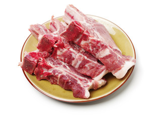 Raw Pork Ribs Isolated On White Background