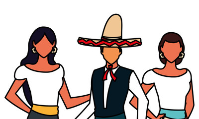 Isolated mexican people vector design