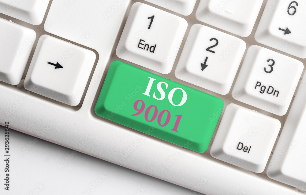 Poster text sign showing iso 9001. business photo showcasing designed help organizations to ensure meet the