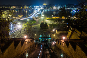 Night cityscape over Budapest, Hungary