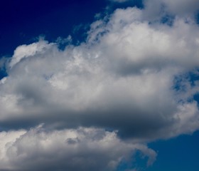 The big fluffy cloud in the blue sky.