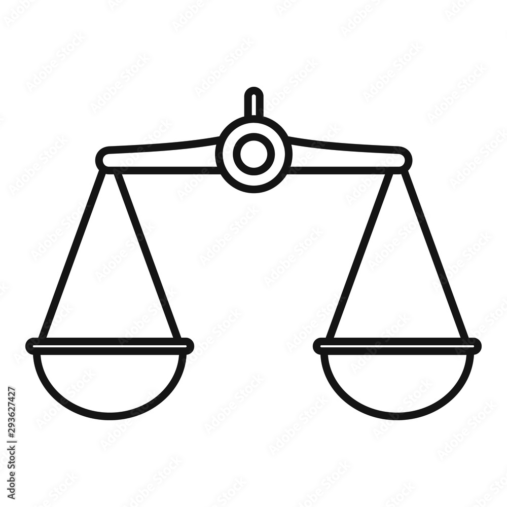 Poster judge balance icon. outline judge balance vector icon for web design isolated on white background