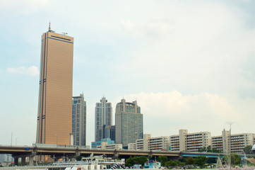 View to 63 building from the Hang river