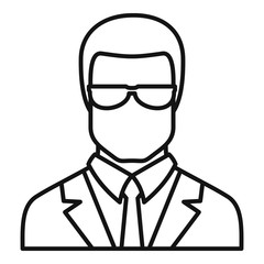 Jurist avatar icon. Outline jurist avatar vector icon for web design isolated on white background
