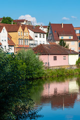 Fototapeta na wymiar old houses on the river