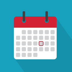 white calendar icon- vector illustration