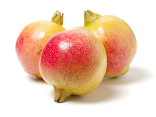 Juicy pomegranate on white background