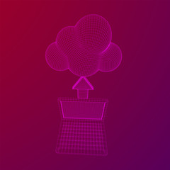 Concept of cloud computing technology with laptop