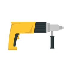 Electric drill icon. Flat illustration of electric drill vector icon for web design