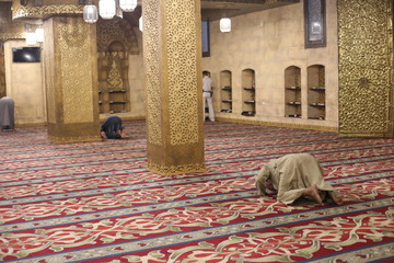 interior of the Mosque Masjid El-Fateh. Colorful Mosque Masjid alsahaba Sharm El Sheikh in old town