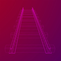 Railway wireframe mesh vector