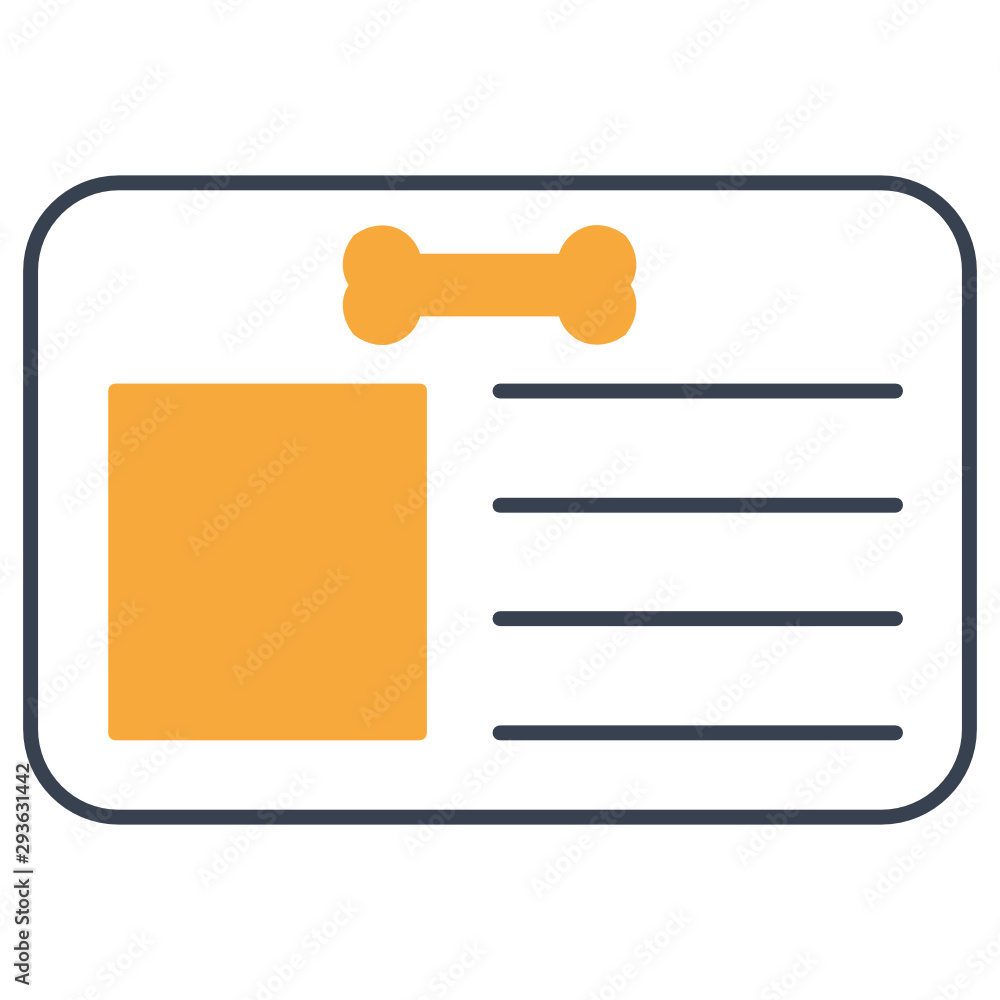Poster pet identity microchip vector icon design
