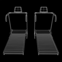 Treadmill machine. Gym and fitness equipment