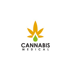 Cannabis leaf logo design vector template