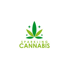 Cannabis leaf logo design vector template