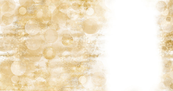 Golden Christmas background banner with festive shiny sparkles and twinkling bokeh