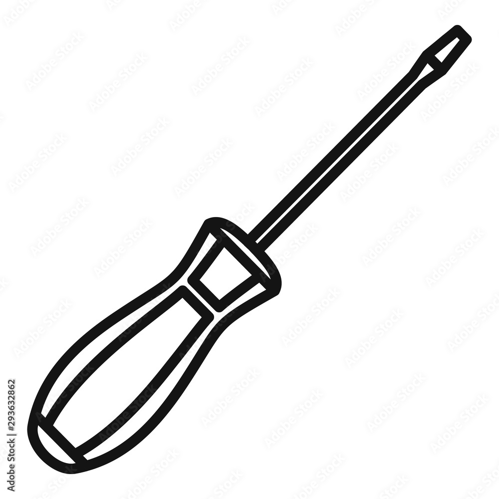 Poster line screwdriver icon. outline line screwdriver vector icon for web design isolated on white backgro